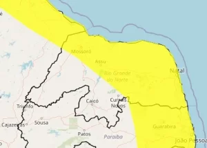 Inmet emite aviso de chuvas fortes para 103 municípios do RN, entre eles Natal